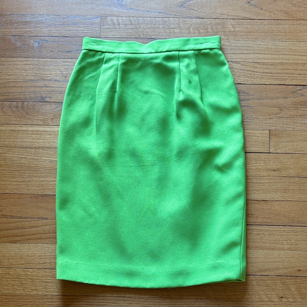 vintage bright lime green pencil skirt